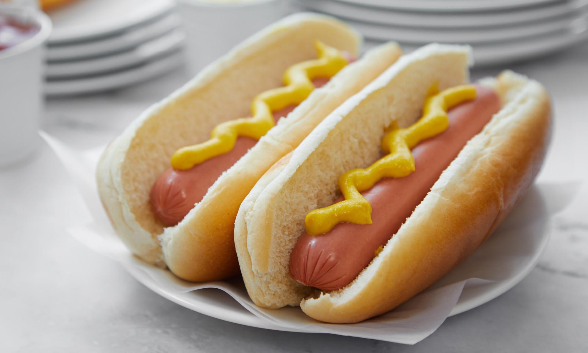 Hot dogs with mustard